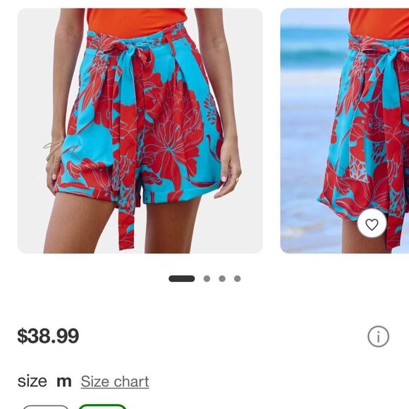 Women's Floral Tie-Waist Wide Leg Shorts - Cupshe - Picture 3 of 4